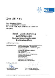 Dichtheitsprfung Zertifikat